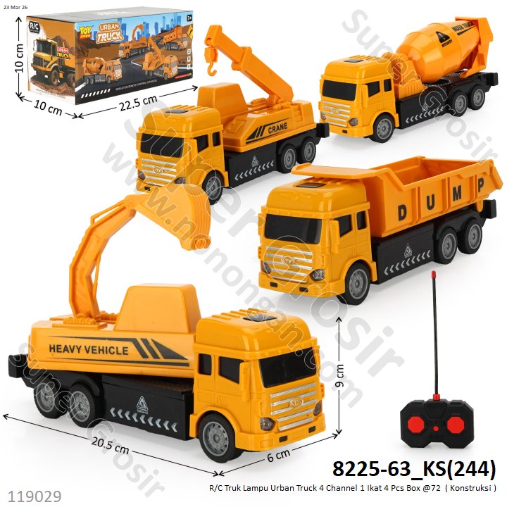 R/C Truk Lampu Urban Truck 4 Channel 1 Ikat 4 Pcs Box @72