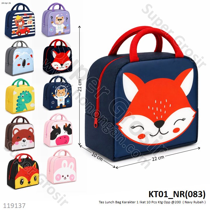Tas Lunch Bag Karakter 1 Ikat 10 Pcs Ktg Opp @200