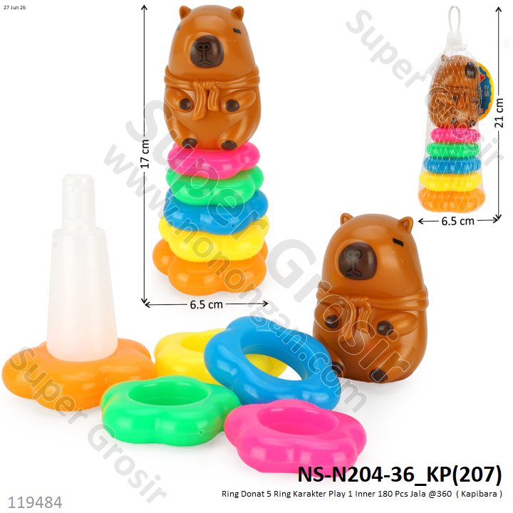 Ring Donat 5 Ring Karakter Play 1 Inner 180 Pcs Jala @360