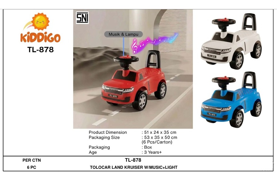 Tunggangan Mobil B/O Musik Lampu Kiddigo 1 Inner 1 Pcs Box @6