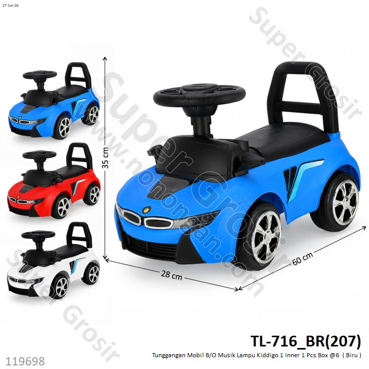 Tunggangan Mobil B/O Musik Lampu Kiddigo 1 Inner 1 Pcs Box @6
