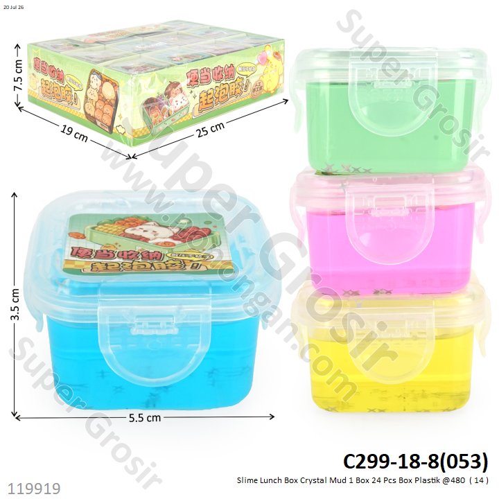 Slime Lunch Box Crystal Mud 1 Box 24 Pcs Box Plastik @480