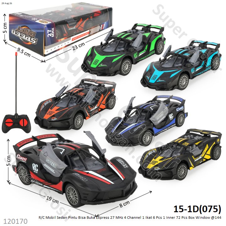 R/C Mobil Sedan Pintu Bisa Buka Express 27 MHz 4 Channel 1 Ikat 6 Pcs 1 Inner 72 Pcs Box Window @144
