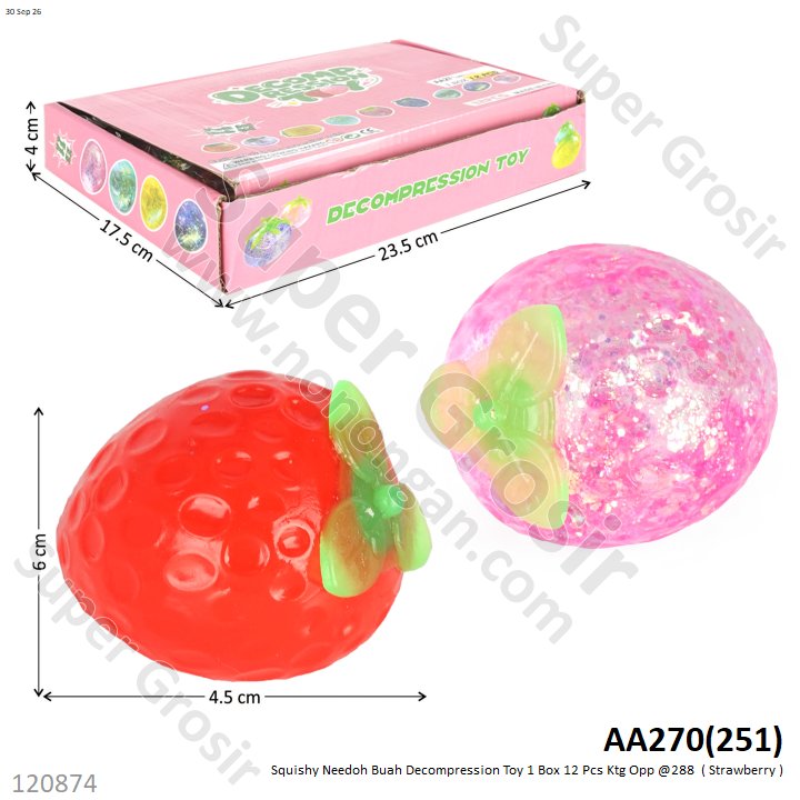 Squishy Needoh Buah Decompression Toy 1 Box 12 Pcs Ktg Opp @288