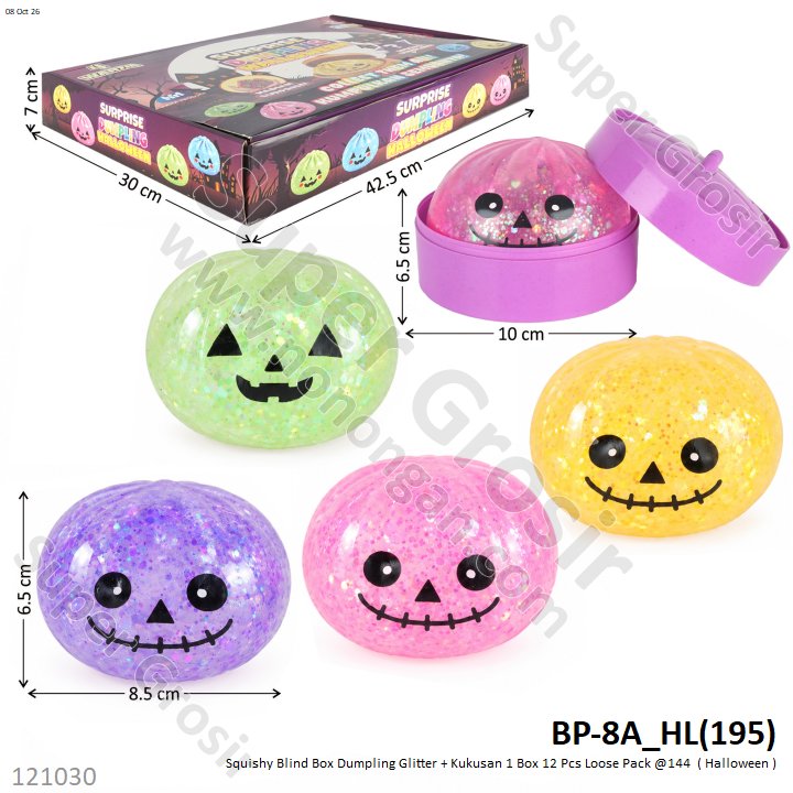 Squishy Blind Box Dumpling Glitter + Kukusan 1 Box 12 Pcs Loose Pack @144