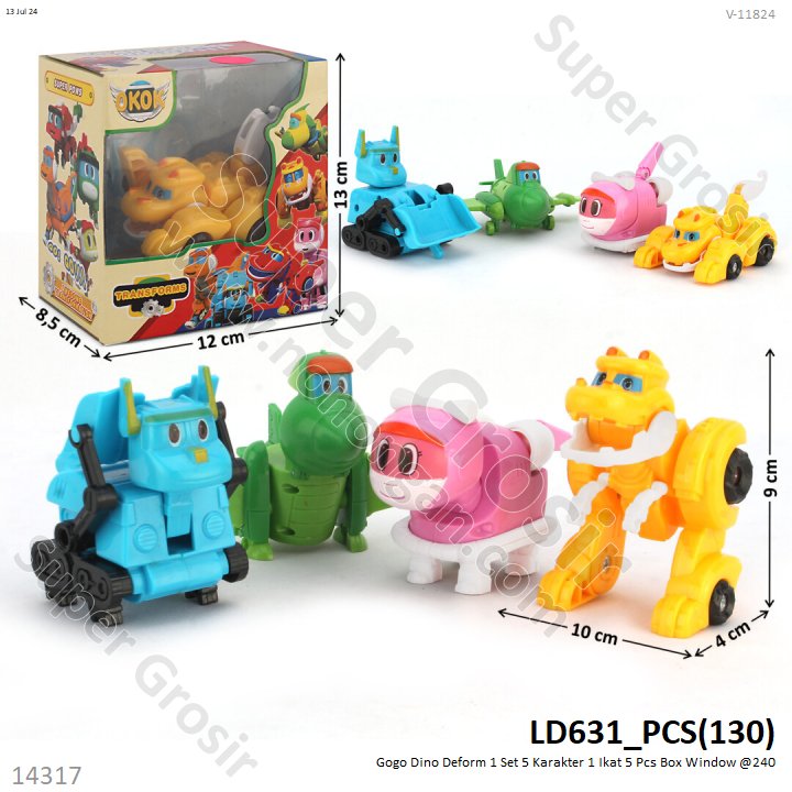 Gogo Dino Deform Tranformer 5 Karakter 1 Ikat 5 Pcs Box Window @240