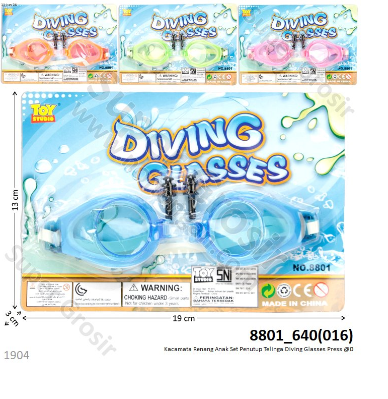 Kacamata Renang Anak Swim Goggles / Diving Glasses 4 Warna Press @768