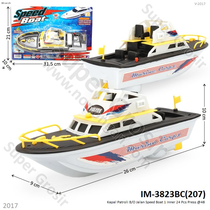 Kapal Patroli B/O Jalan Speed Boat 1 Inner 24 Pcs Press @48