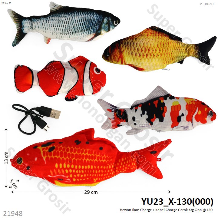 Hewan Ikan Charge + Kabel Charge Gerak Ktg Opp @120