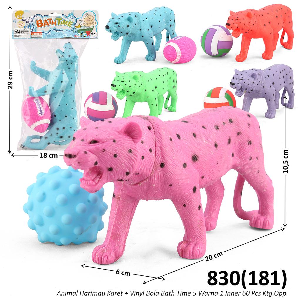 Vinyl Harimau Set Bola Bath Time 5 Warna 1 Inner 60 Pcs Ktg Opp @120