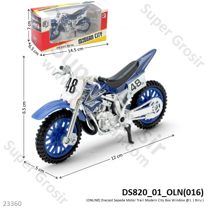 Diecast Sepeda Motor Trail 1:18 + Acc Motocross / Modern City Box Window @288