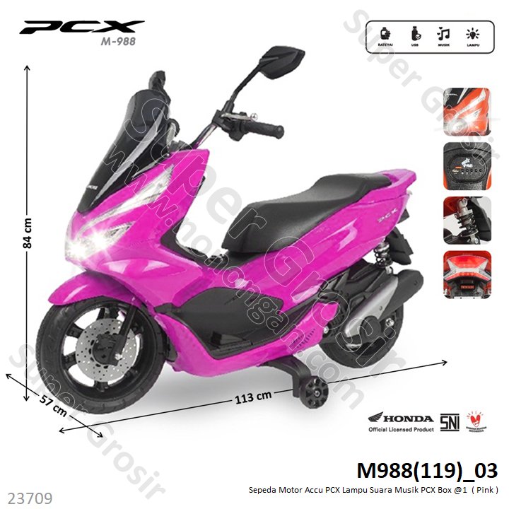 Sepeda Motor Aki PCX Lampu Suara Musik Box @1
