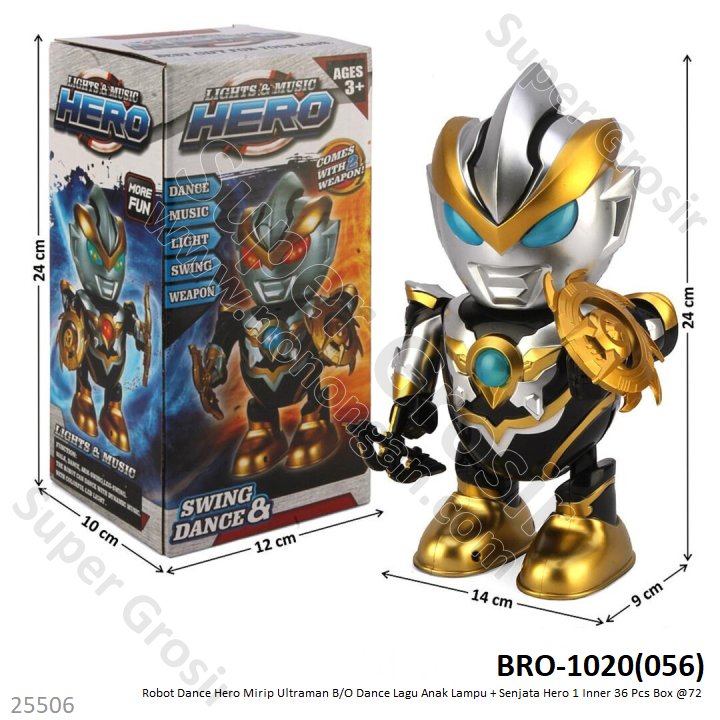 Robot Dance Ultraman B/O Lampu Lagu Anak Dance + Senjata Hero 1 Inner 36 Pcs Box @72
