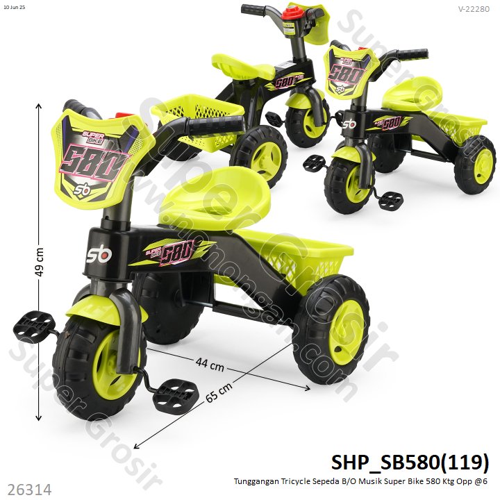 Tunggangan Tricycle Sepeda B/O Musik Super Bike 580 Ktg Opp @6