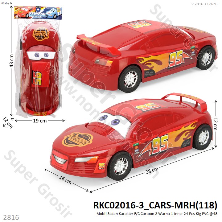 Mobil Karakter F/C Cartoon 2 Warna 1 Inner 24 Pcs Ktg PVC @48