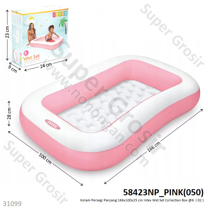 Kolam Renang Anak Intex Persegi Panjang 166x100x28 cm Wet Set Collection Box @6