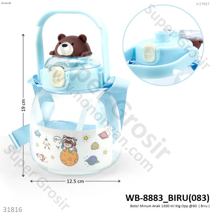 Botol Minum Anak Tutup Kepala Line 1300 ml Ktg Opp @60
