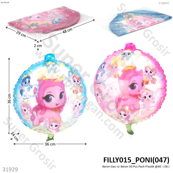 Balon Gas Isi Balon 50 Pcs Pack Plastik @60