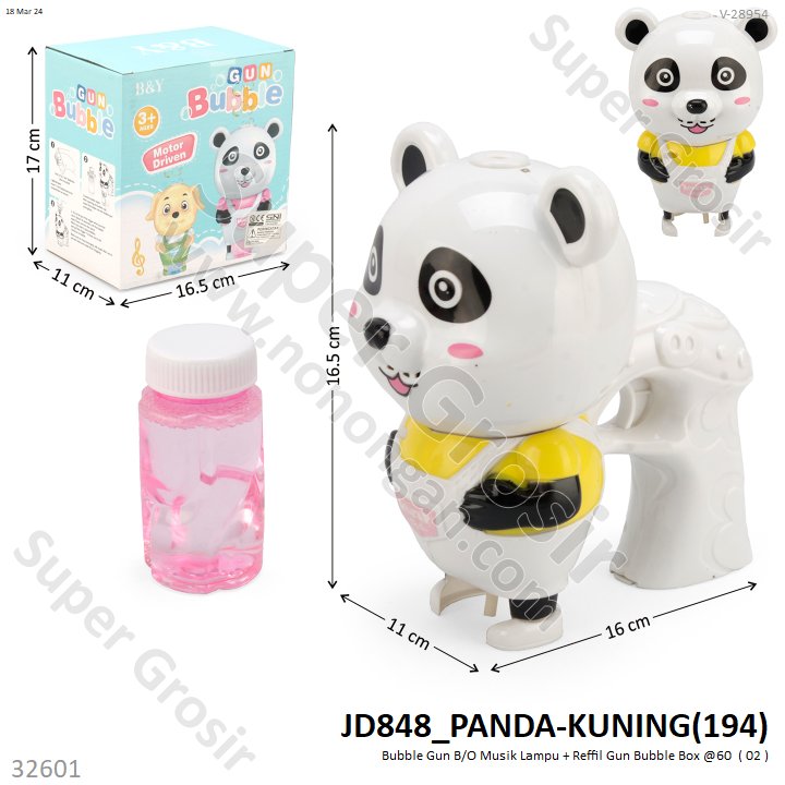 Bubble Gun Karakter B/O Musik Lampu + Refill Gun Bubble Box @60