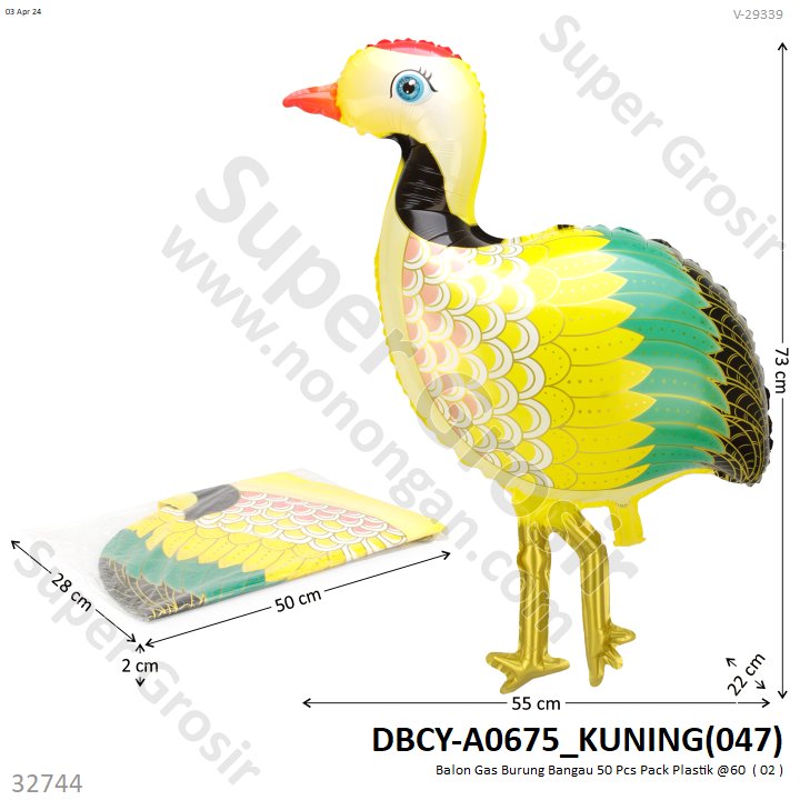 Balon Gas Burung Bangau 50 Pcs Pack Plastik @60