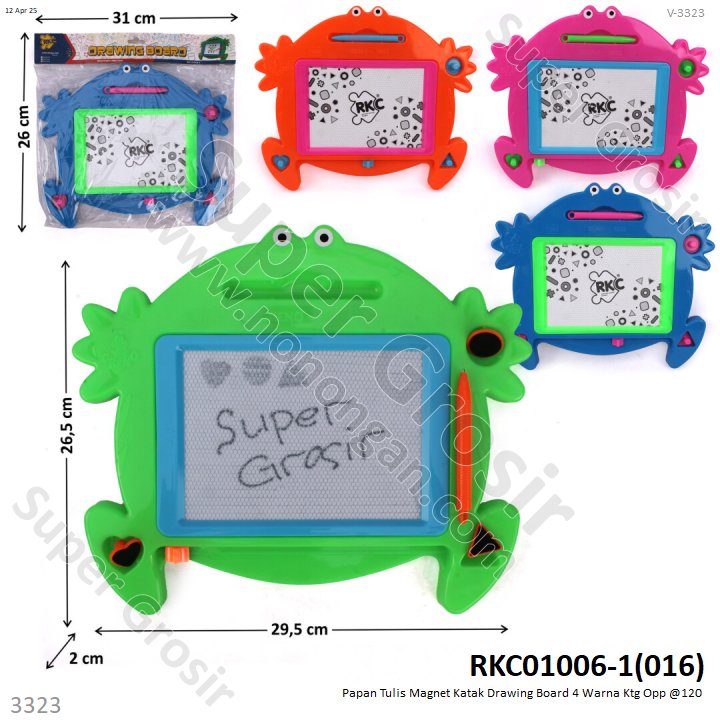 Papan Tulis Magnet Katak Drawing Board 4 Warna Ktg Opp @120
