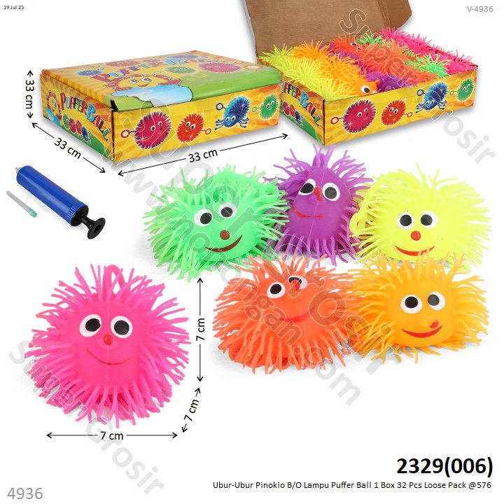 Ubur-Ubur Pinokio B/O Lampu Puffer Ball 1 Box 32 Pcs Loose Pack @576