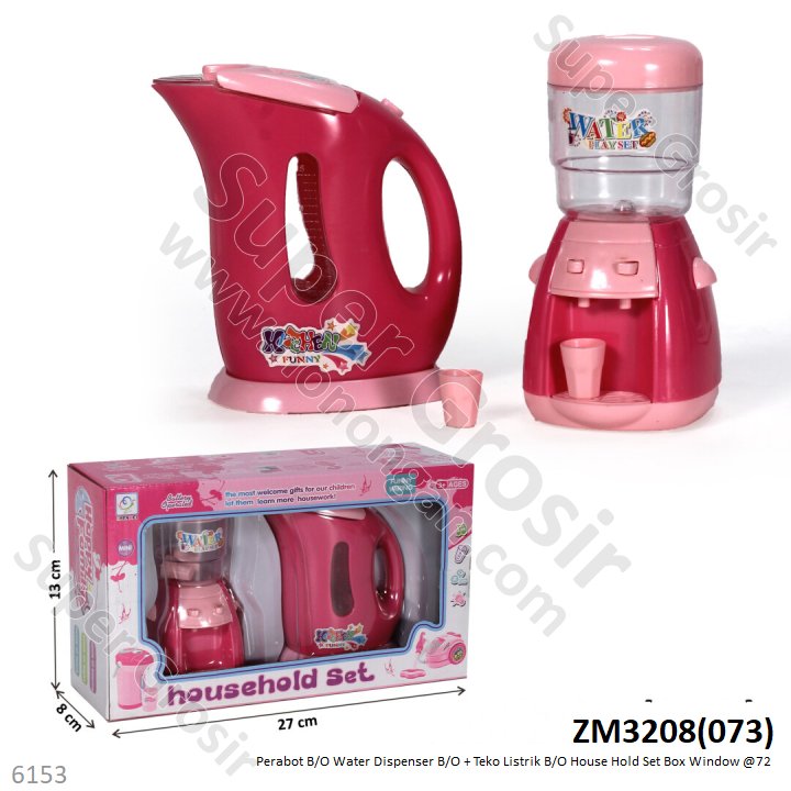 Perabot Set Dispenser Air dan Teko Listrik B/O Suara Lampu Household Set Box Window @72