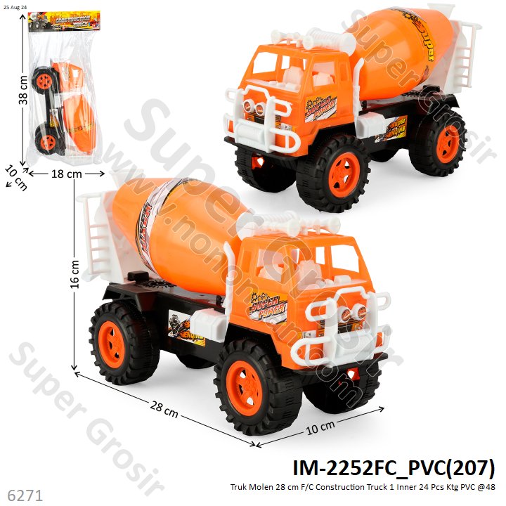 Truk Molen 28 cm F/C Construction Truck 1 Inner 24 Pcs Ktg PVC @48
