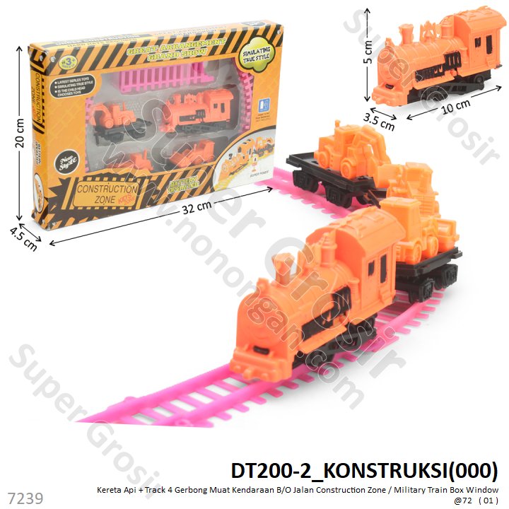 Kereta Api 4 Gerbong dan Track B/O Jalan Box Window @72