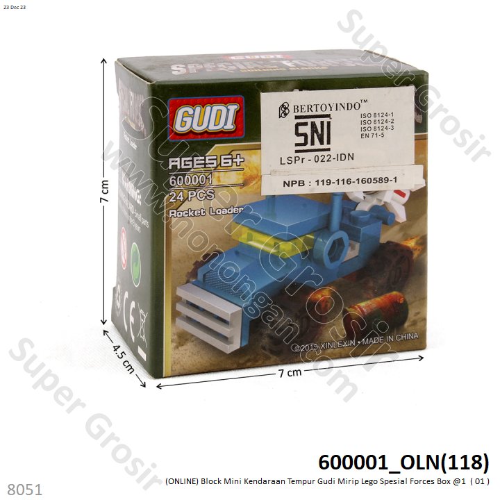Nano Block Kendaraan Militer Gudi Spesial Forces 1 Set 6 Model Box @864