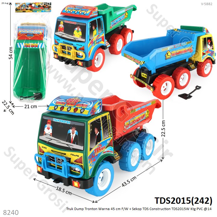 Truk Dump Tronton Warna 45 cm F/W + Sekop TDS Construction TDS2015W Ktg PVC @14