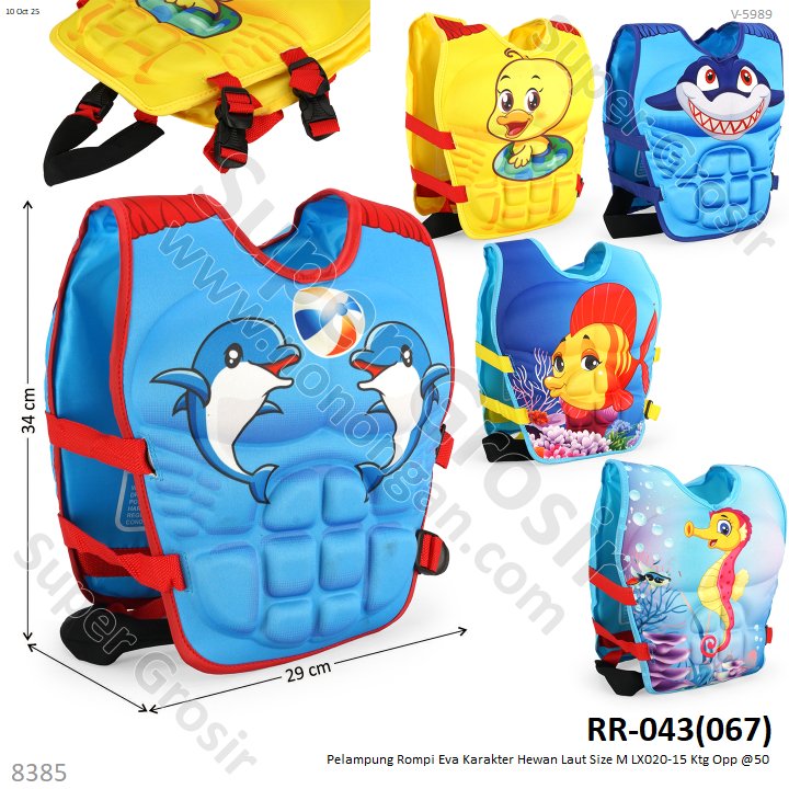 Pelampung Rompi Eva Karakter Hewan Laut Size M LX020-15 Ktg Opp @50