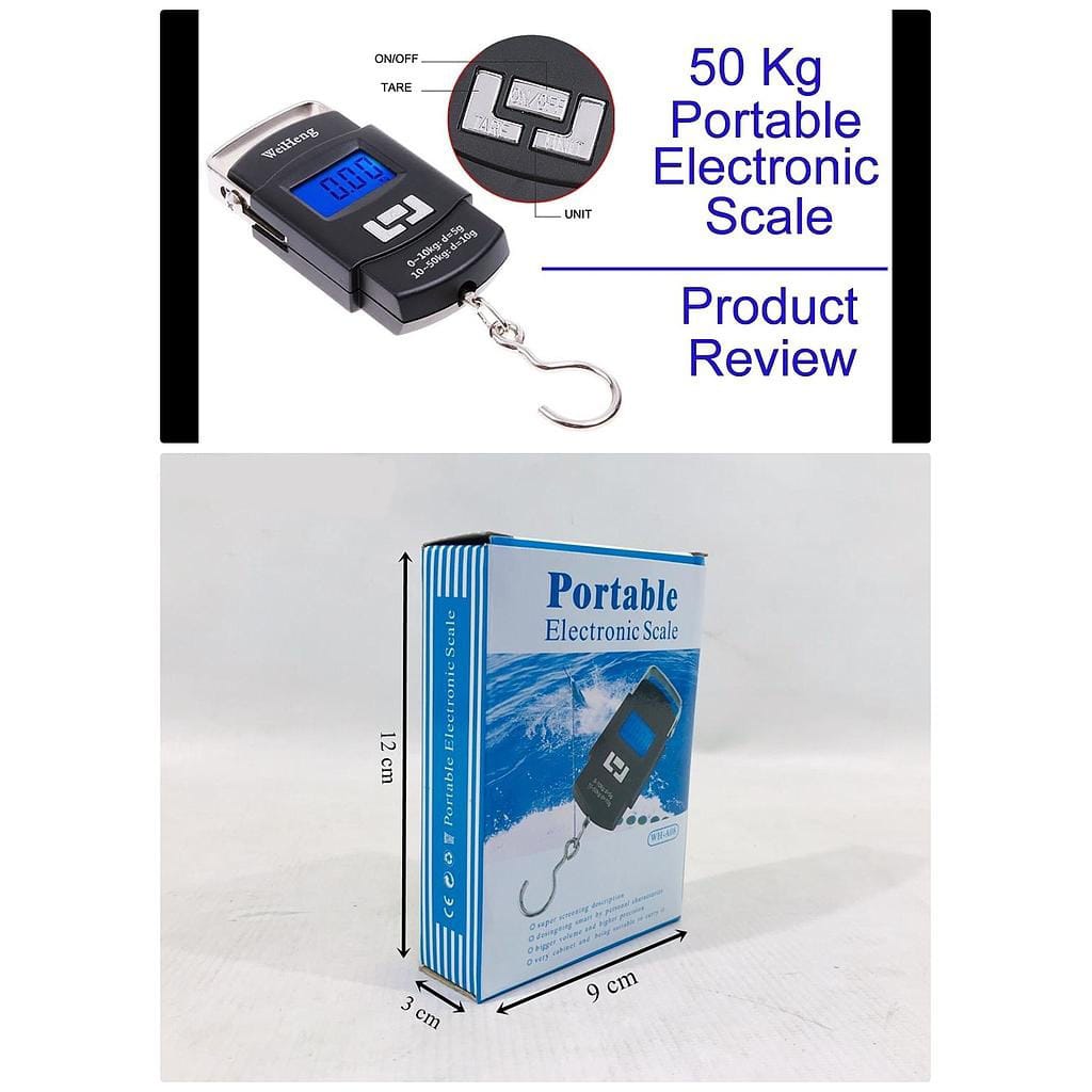 Timbangan Gantung Digital + Batu Baterai AA 2 Pcs Portable Electronic Scale 682 Box @100