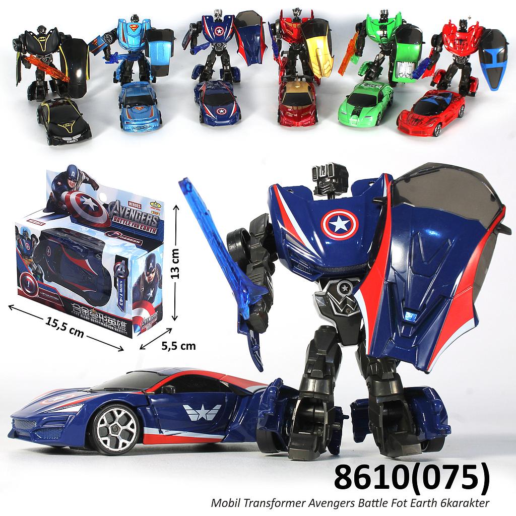 (ONLINE) Diecast Robot Deform Mobil Karakter Avengers Battle For Earth Box Window @1