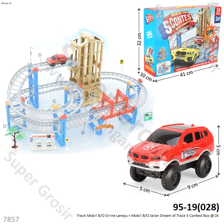Track Mobil B/O Sirine Lampu + Mobil B/O Jalan Dream of Track 5 Contest Box @16