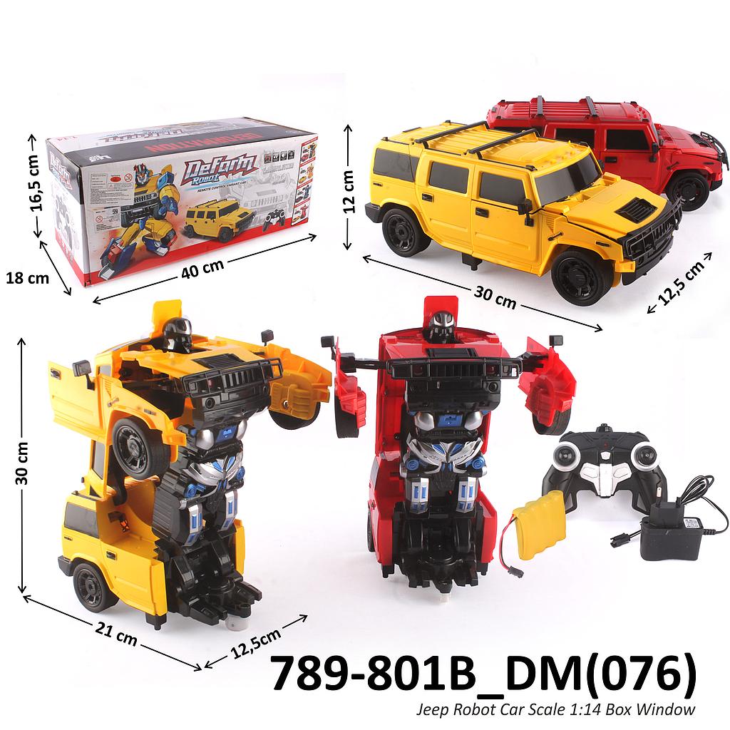 R/C Mobil Jeep Hummer Deform 1:14 Charge + Charger Lampu Suara Deform Robot 2.4 Ghz 6 Channel 2 Warna Box Window @18