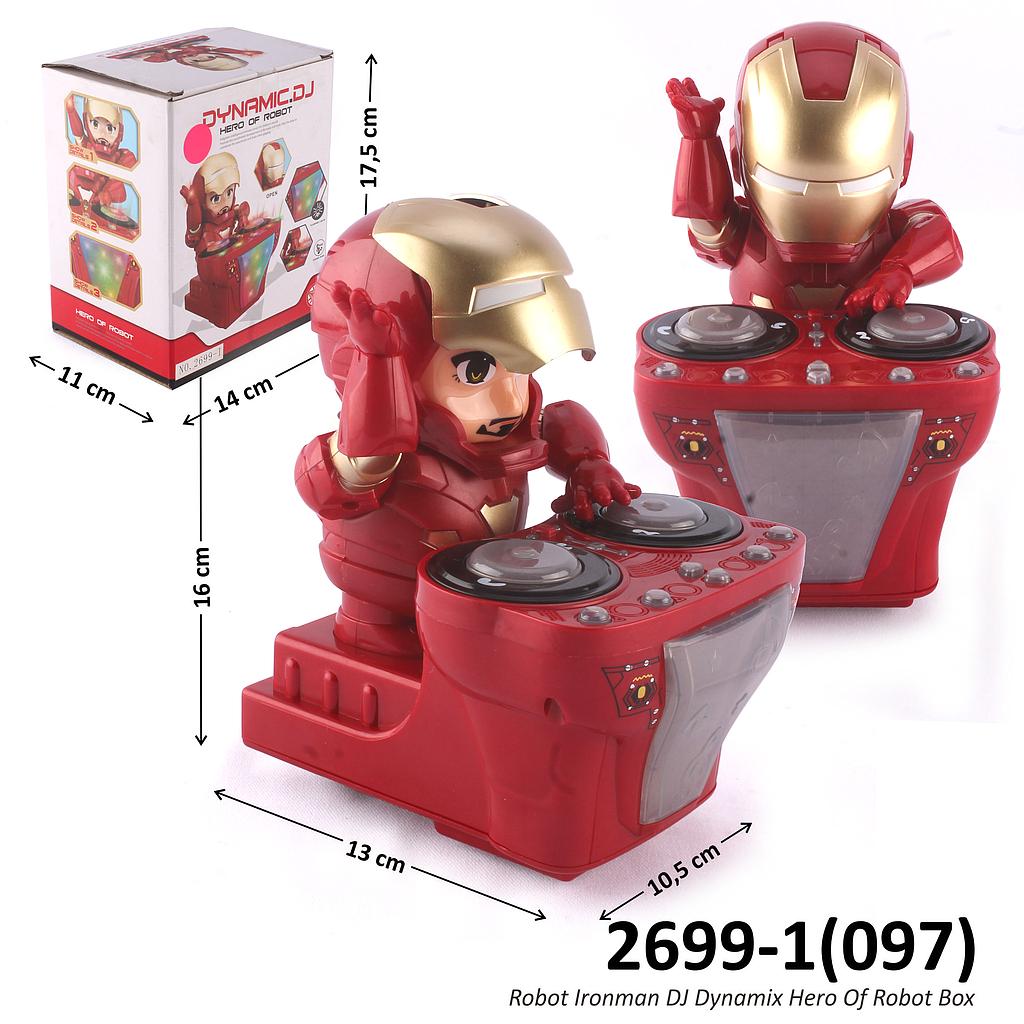 Robot Dance Hero Ironman DJ B/O Jalan Musik Lampu Dynamic DJ Box @60