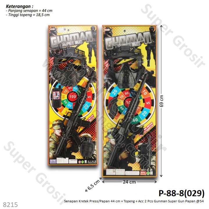 Senapan Kretek Set Topeng dan Acc 2 Pcs Gunman P88-8 Papan @54