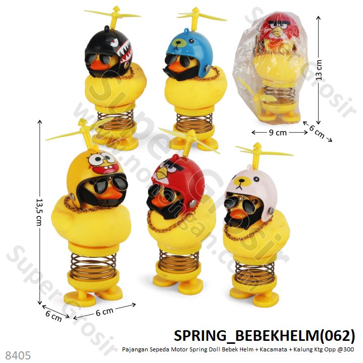Aksesoris Sepeda Motor Spring Doll Bebek Helm Led Kacamata Kalung Ktg Opp @300