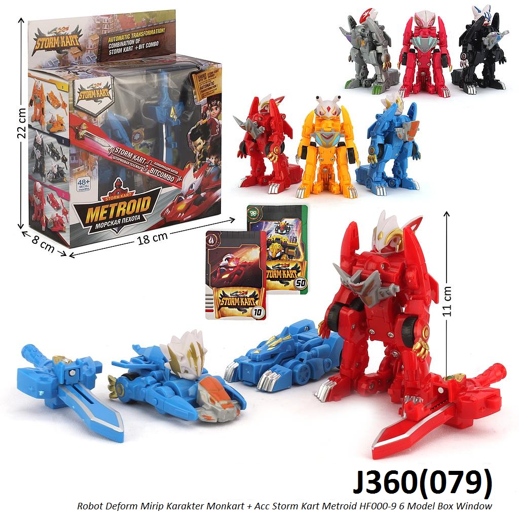 Robot Deform Monkart + Acc Storm Kart Metroid HF000-9 6 Model Box Window @120