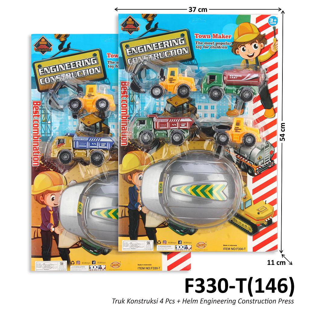 Truk Konstruksi Set 4 Pcs dan Helm Engineering Construction Press @36