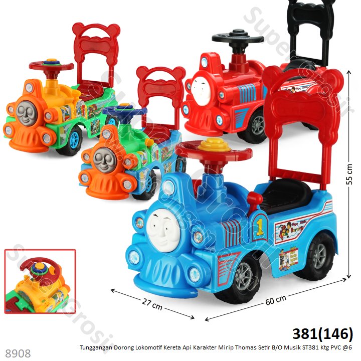 Tunggangan Kereta Thomas B/O Musik Kereta Datang ST381 2 Warna Ktg Opp @6