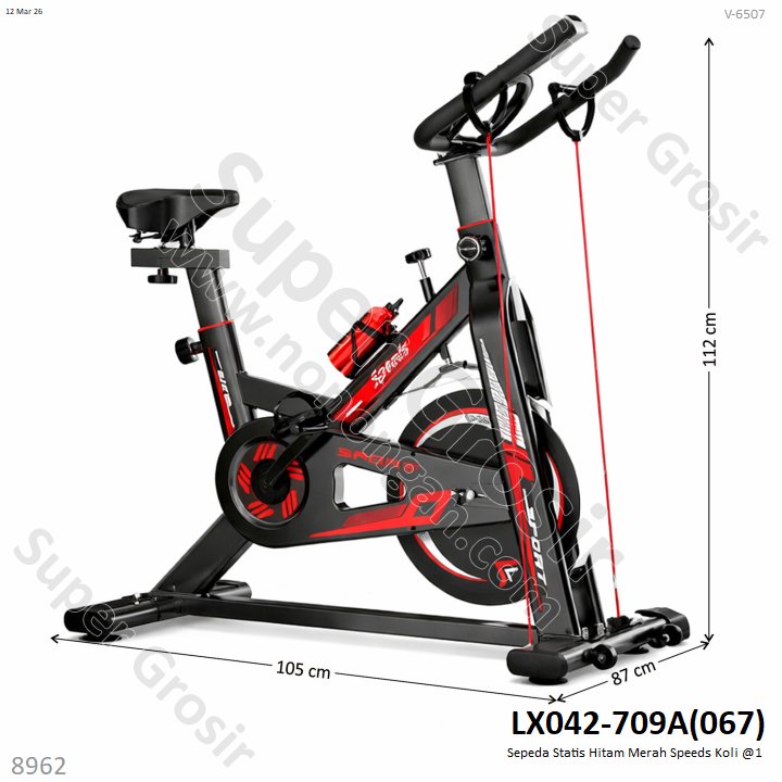 Sepeda Statis Hitam Merah Speeds Koli @1