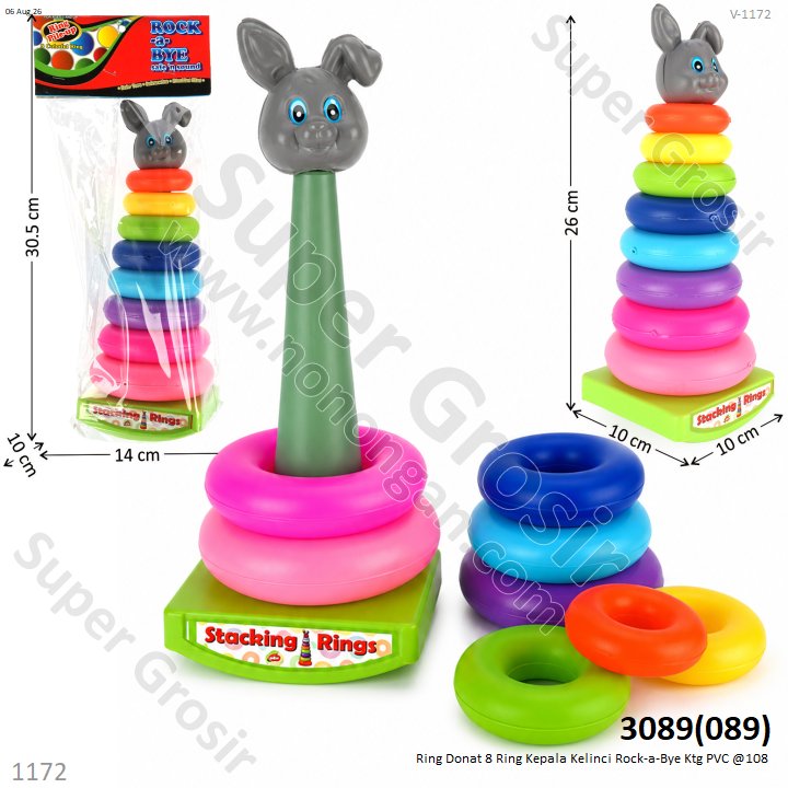 Ring Donat 8 Ring Kepala Kelinci Rock-a-Bye Ktg PVC @108