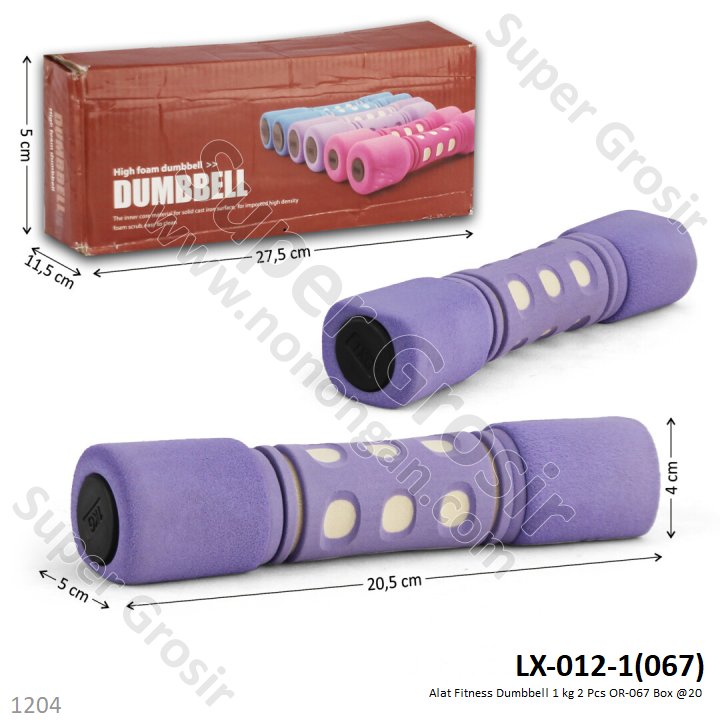 Dumbbell 1 Kg 2 Pcs Dumbbell OR-067 Box @20