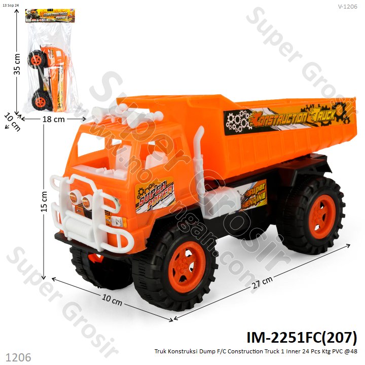 Truk Konstruksi Dump F/C Construction Truck 1 Inner 24 Pcs Ktg PVC @48