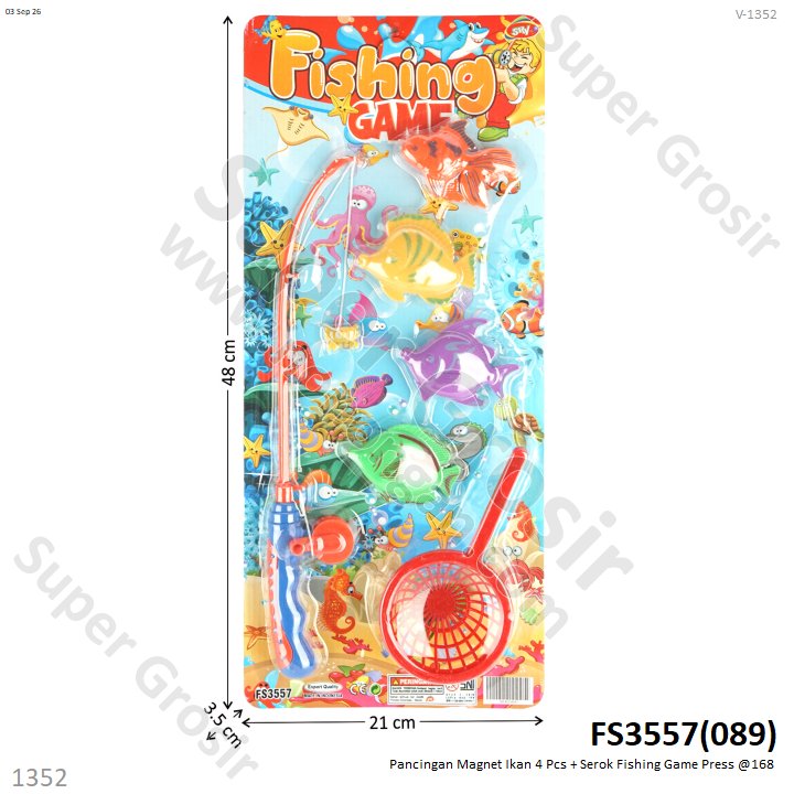 Pancingan Magnet Ikan 4 Pcs + Serok Fishing Game Press @168