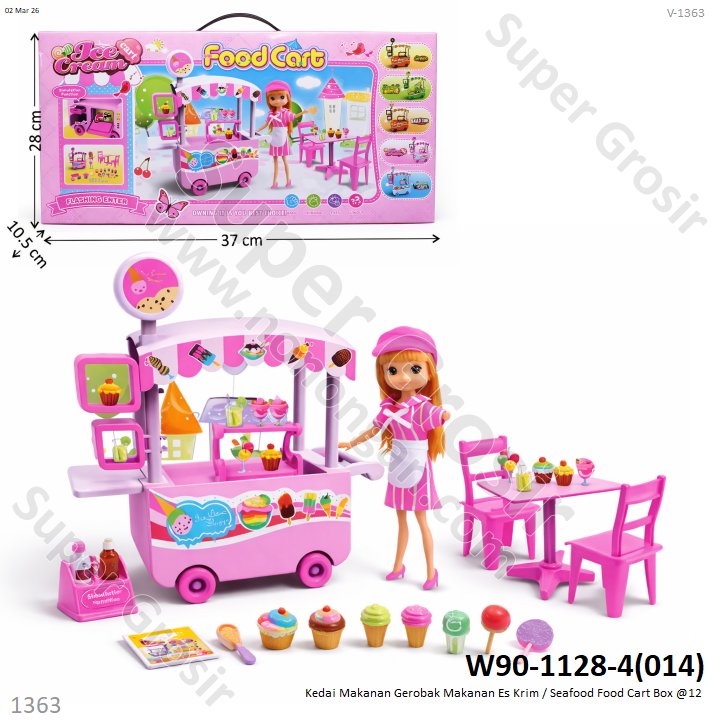 Kedai Makanan Gerobak Makanan Es Krim / Seafood Food Cart Box @12