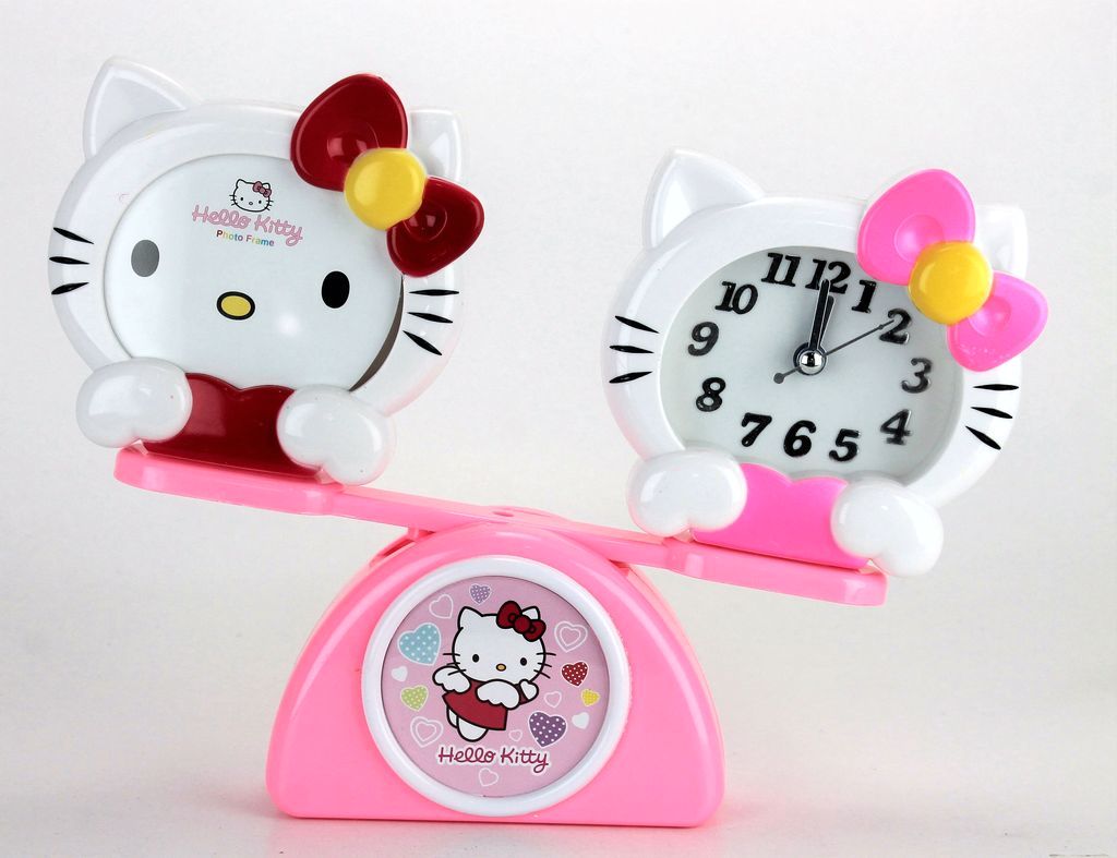 Frame Foto Hello Kitty + Jam Meja Model Timbangan JX Box @60