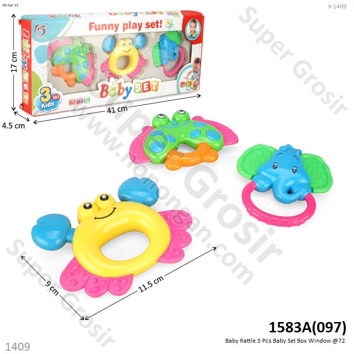 Baby Rattle 3 Pcs Baby Set Box Window @72